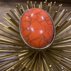 Coral statement ring